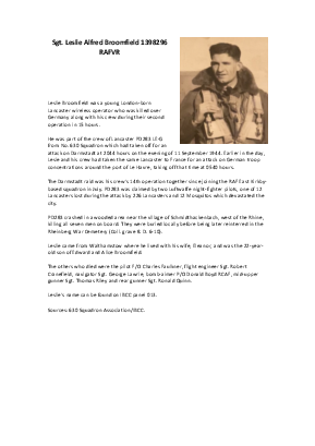 A preview of a PDF biography for Broomfield, Leslie Alfred